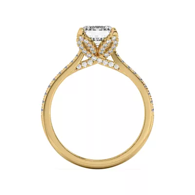 Marian Lab Diamond-Encrusted Tulip Prong Pavé Engagement Ring