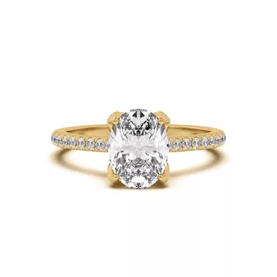 Marian Lab Diamond-Encrusted Tulip Prong Pavé Engagement Ring