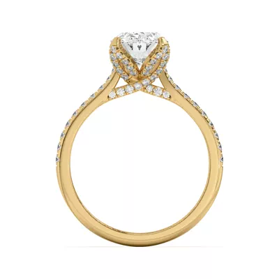 Marian Lab Diamond-Encrusted Tulip Prong Pavé Engagement Ring