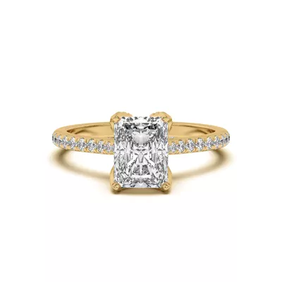 Marian Lab Diamond-Encrusted Tulip Prong Pavé Engagement Ring