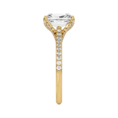 Marian Lab Diamond-Encrusted Tulip Prong Pavé Engagement Ring