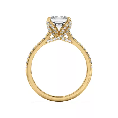 Marian Lab Diamond-Encrusted Tulip Prong Pavé Engagement Ring