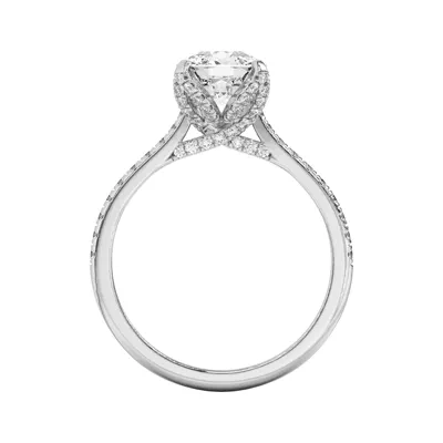 Marian Lab Diamond-Encrusted Tulip Prong Pavé Engagement Ring