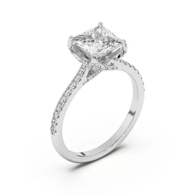 Marian Lab Diamond-Encrusted Tulip Prong Pavé Engagement Ring
