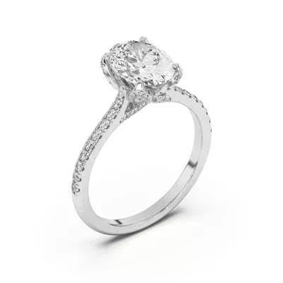 Marian Lab Diamond-Encrusted Tulip Prong Pavé Engagement Ring