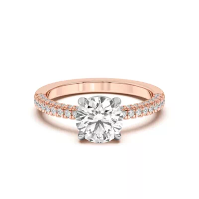 Nelly Trio Pave Two-Tone Engagement Ring