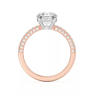 Nelly Trio Pave Two-Tone Engagement Ring