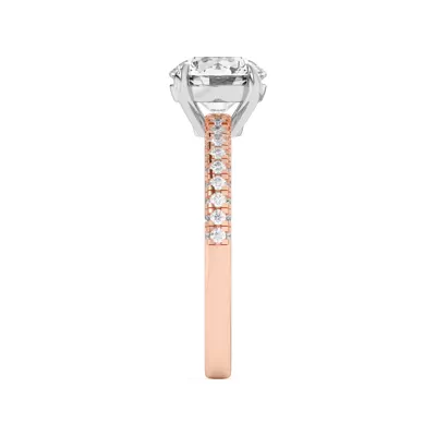Nelly Trio Pave Two-Tone Engagement Ring