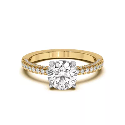 Nelly Trio Pave Two-Tone Engagement Ring