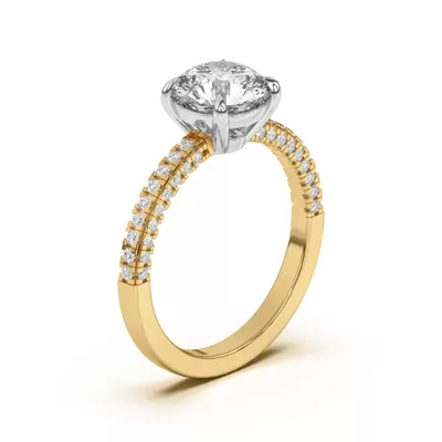 Nelly Trio Pave Two-Tone Engagement Ring