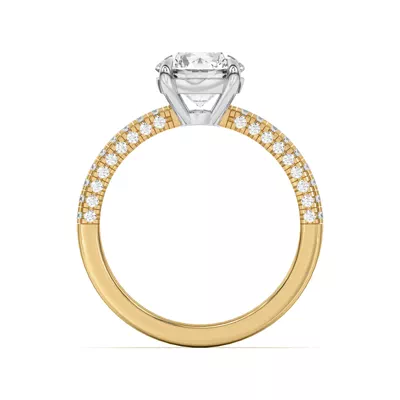 Nelly Trio Pave Two-Tone Engagement Ring