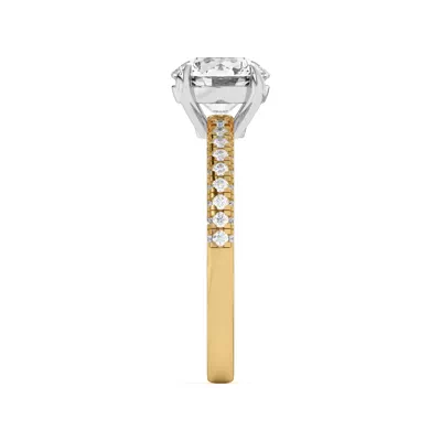 Nelly Trio Pave Two-Tone Engagement Ring