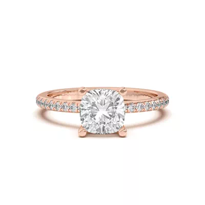 Marie Classic Hidden Halo Lab Pavé Engagement Ring