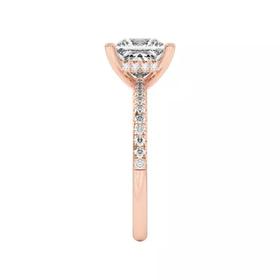 Marie Classic Hidden Halo Lab Pavé Engagement Ring