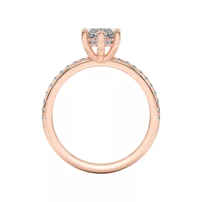 Marie Classic Hidden Halo Lab Pavé Engagement Ring
