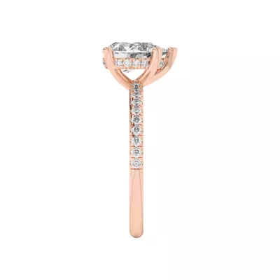 Marie Classic Hidden Halo Lab Pavé Engagement Ring