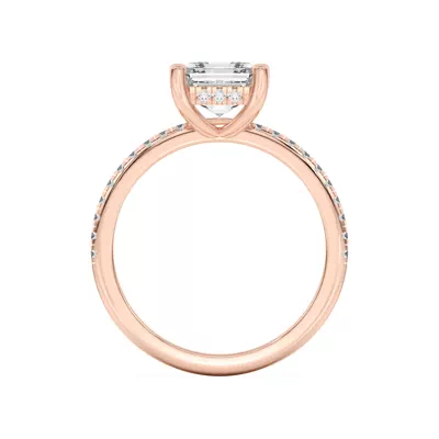 Marie Classic Hidden Halo Lab Pavé Engagement Ring