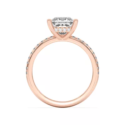 Marie Classic Hidden Halo Pavé Engagement Ring