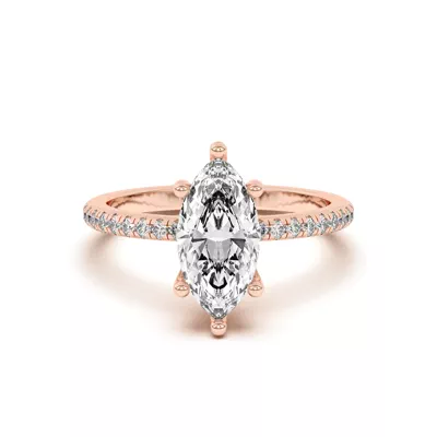 Marie Classic Hidden Halo Pavé Engagement Ring