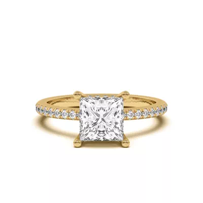 Marie Classic Hidden Halo Lab Pavé Engagement Ring