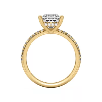 Marie Classic Hidden Halo Lab Pavé Engagement Ring