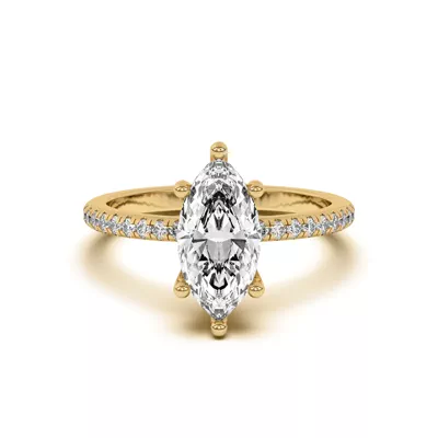 Marie Classic Hidden Halo Lab Pavé Engagement Ring