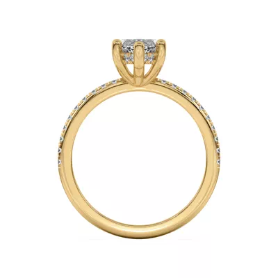 Marie Classic Hidden Halo Lab Pavé Engagement Ring