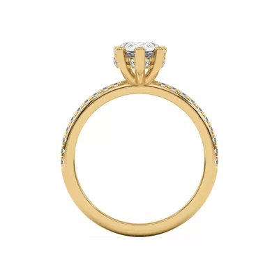 Marie Classic Hidden Halo Lab Pavé Engagement Ring