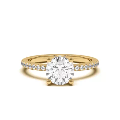 Marie Classic Hidden Halo Pavé Engagement Ring