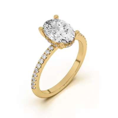 Marie Classic Hidden Halo Pavé Engagement Ring