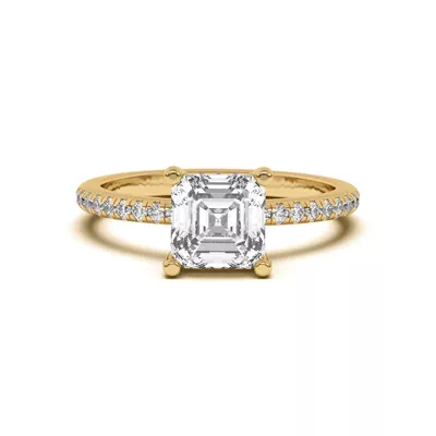 Marie Classic Hidden Halo Pavé Engagement Ring