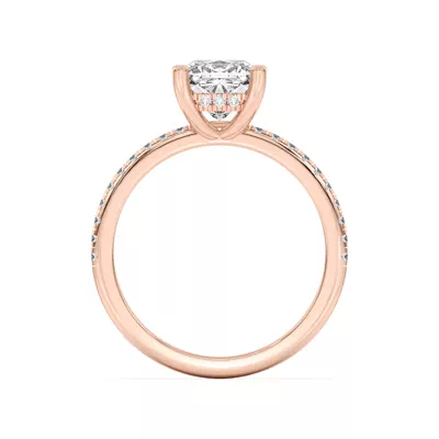 Marie Classic Hidden Halo Lab Pavé Engagement Ring