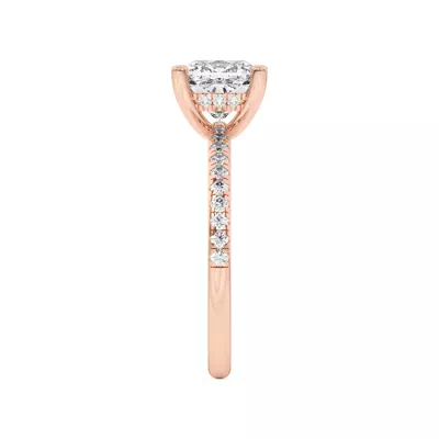 Marie Classic Hidden Halo Lab Pavé Engagement Ring