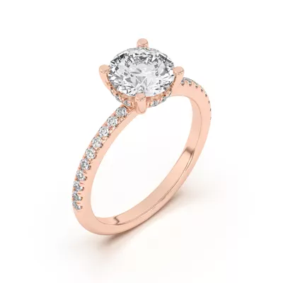 Marie Classic Hidden Halo Lab Pavé Engagement Ring