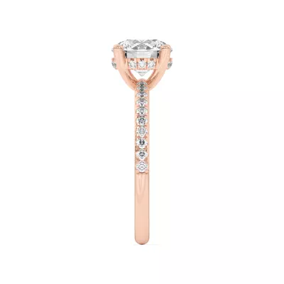 Marie Classic Hidden Halo Lab Pavé Engagement Ring