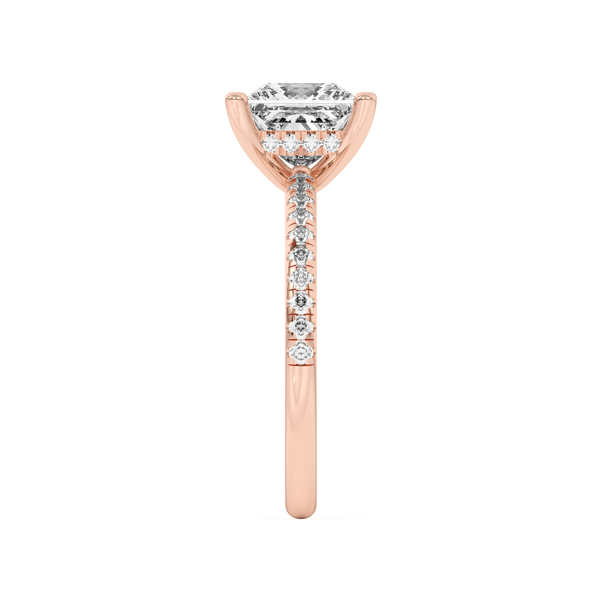 Marie Classic Hidden Halo Lab Pavé Engagement Ring