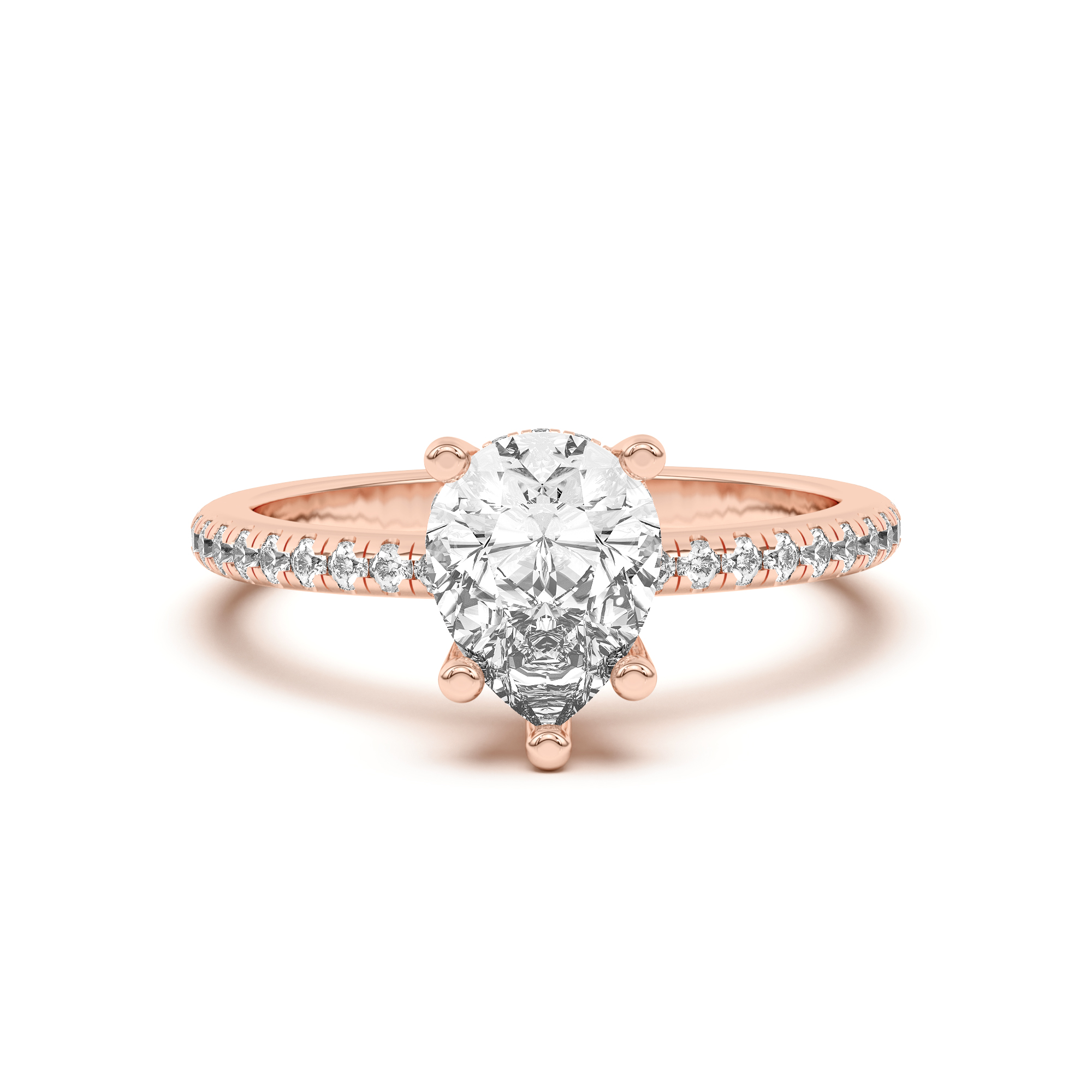 Marie Classic Hidden Halo Lab Pavé Engagement Ring