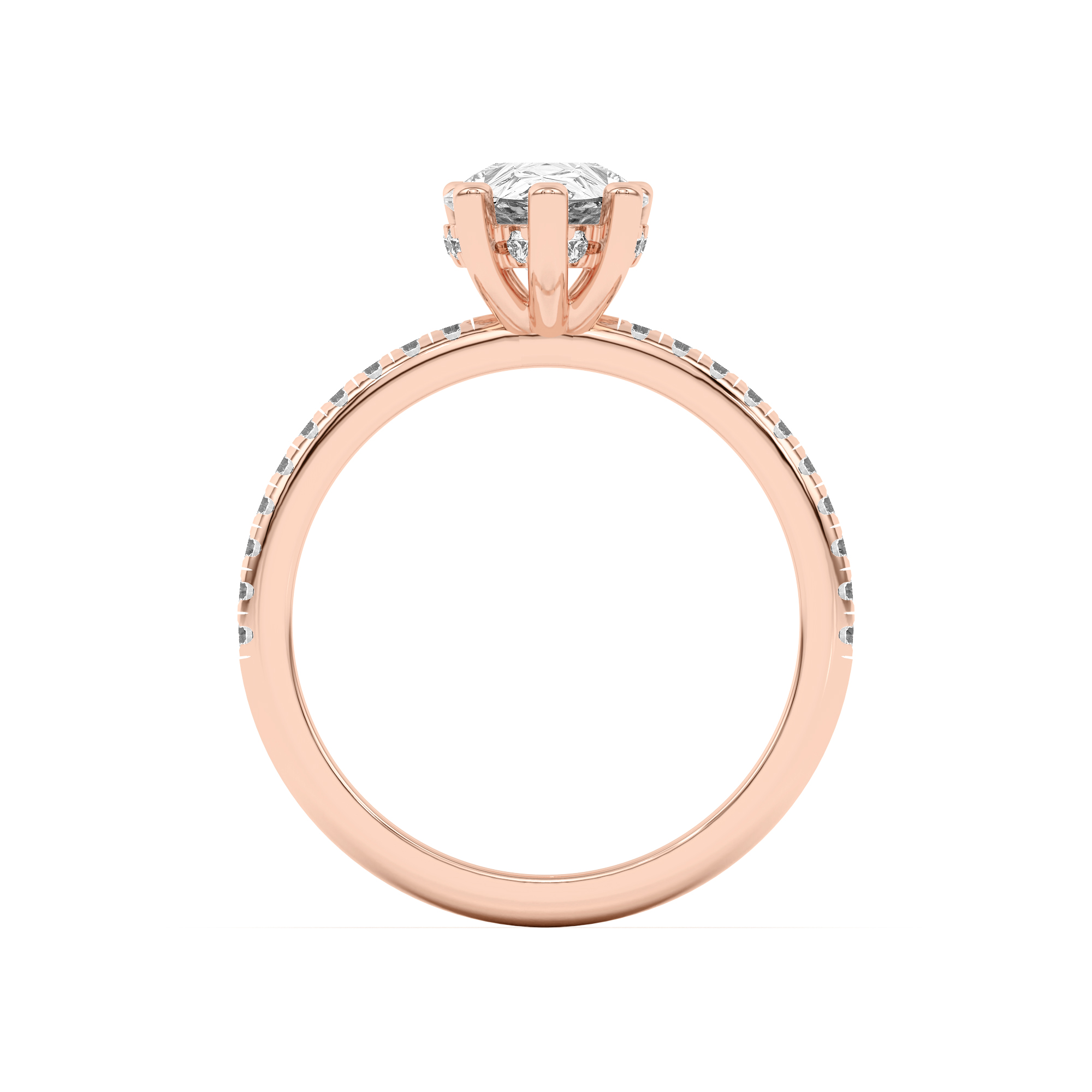 Marie Classic Hidden Halo Lab Pavé Engagement Ring