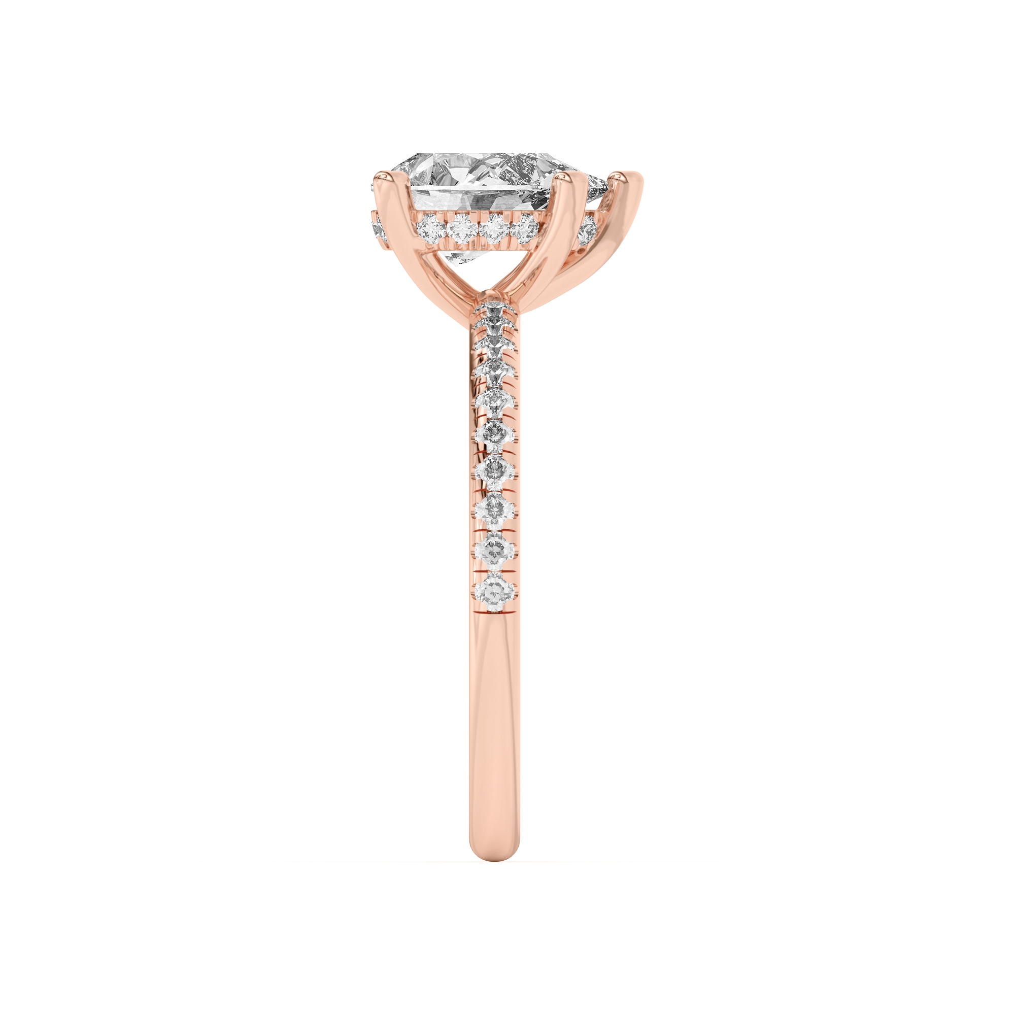 Marie Classic Hidden Halo Lab Pavé Engagement Ring