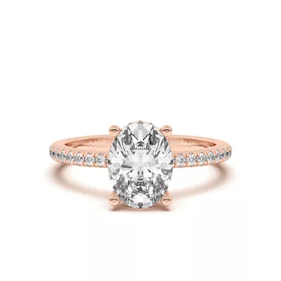 Marie Classic Hidden Halo Lab Pavé Engagement Ring