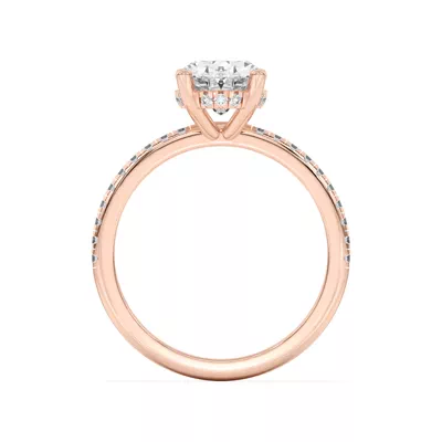 Marie Classic Hidden Halo Lab Pavé Engagement Ring