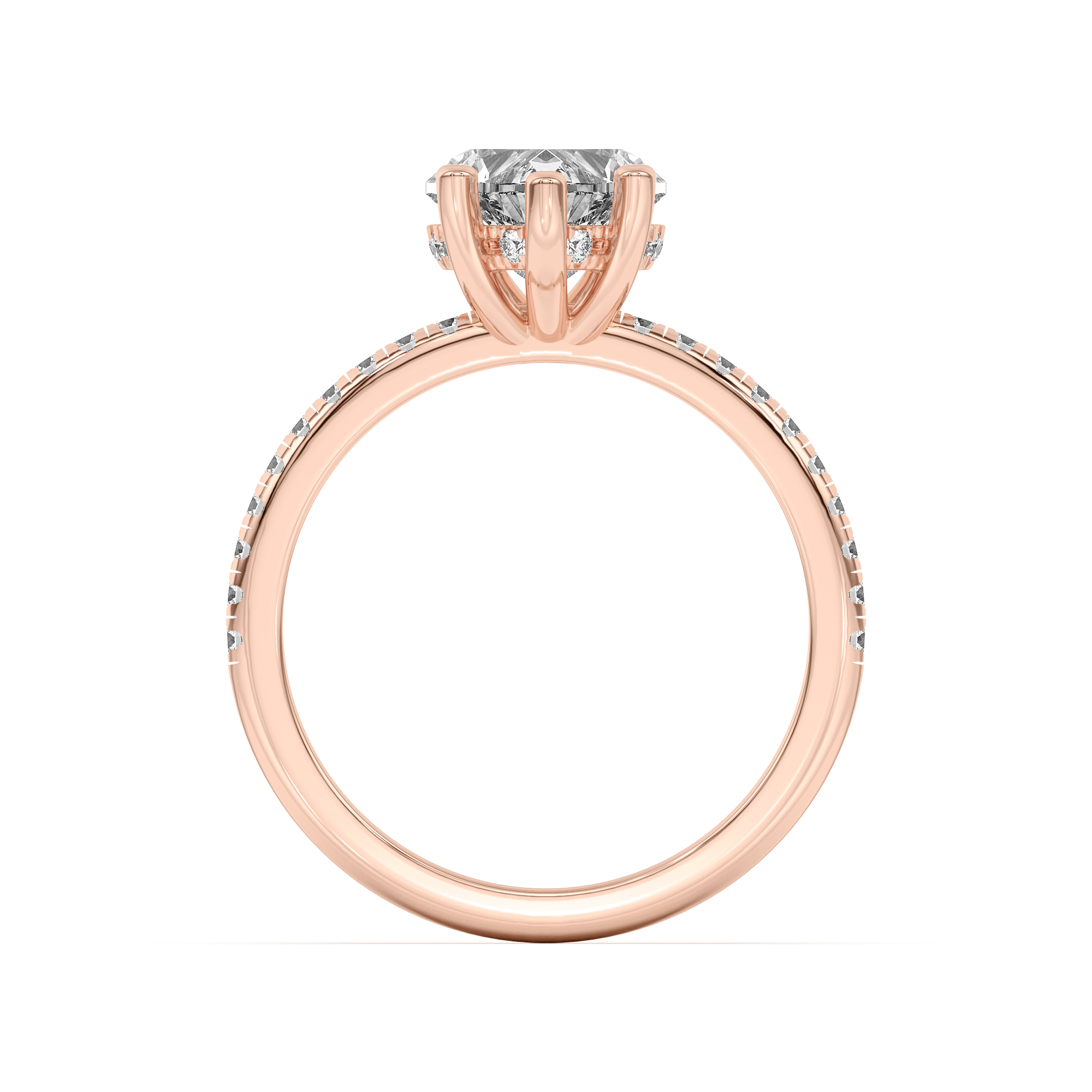 Marie Classic Hidden Halo Lab Pavé Engagement Ring