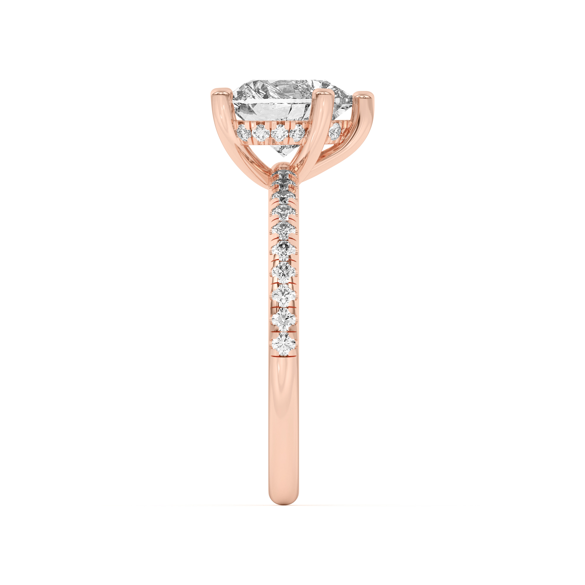 Marie Classic Hidden Halo Lab Pavé Engagement Ring