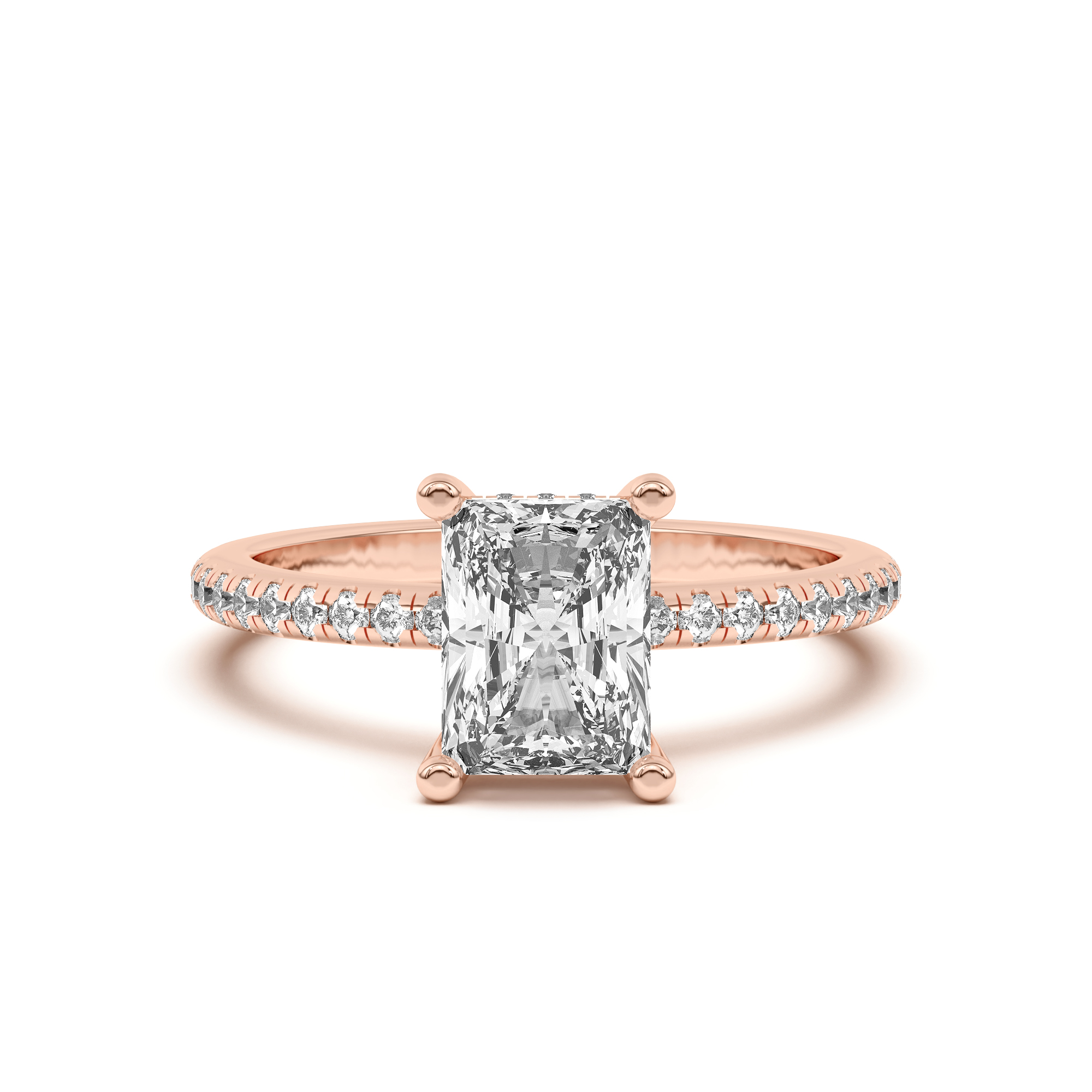 Marie Classic Hidden Halo Lab Pavé Engagement Ring