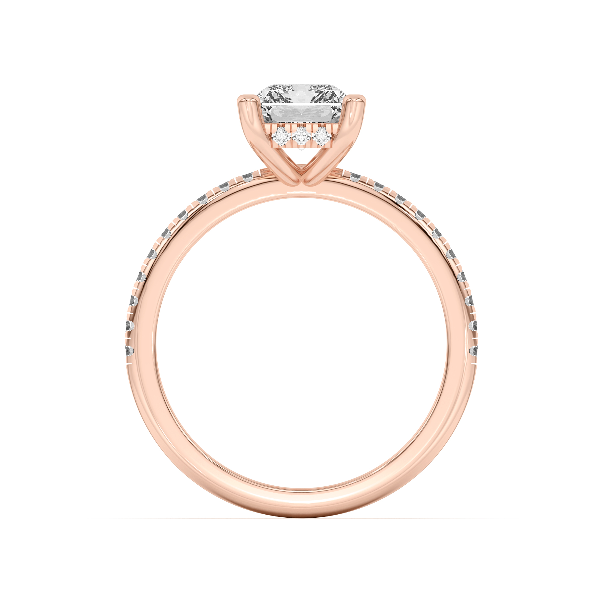 Marie Classic Hidden Halo Lab Pavé Engagement Ring