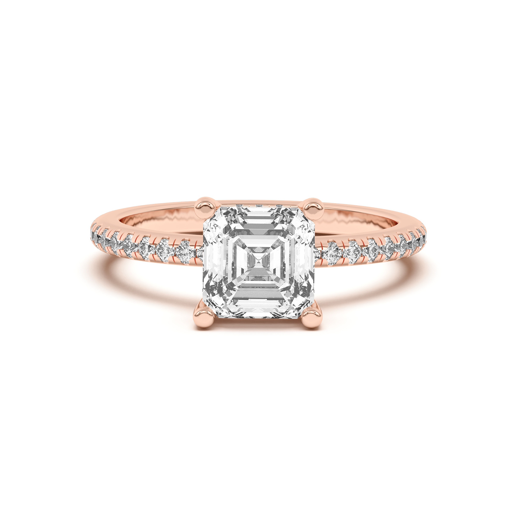 Marie Classic Hidden Halo Lab Pavé Engagement Ring