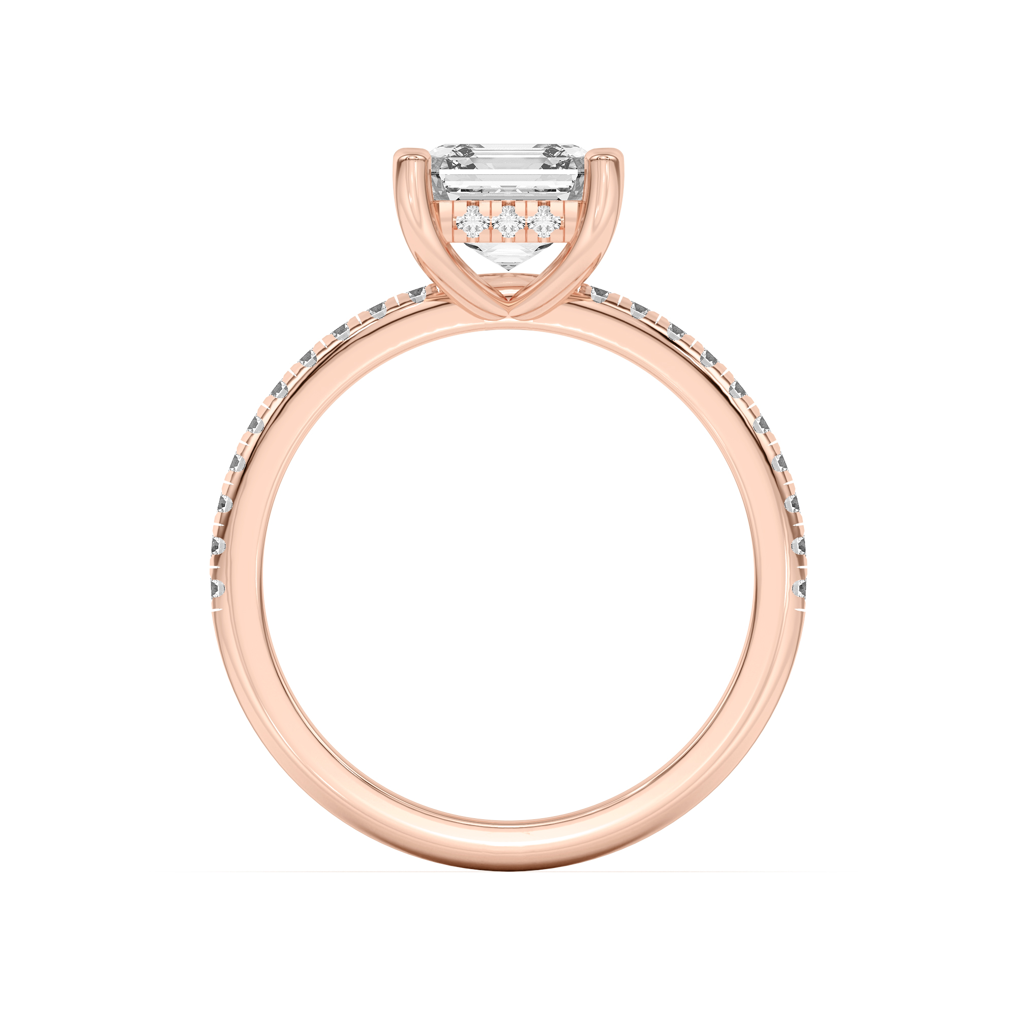 Marie Classic Hidden Halo Lab Pavé Engagement Ring