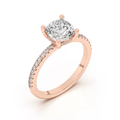 Marie Classic Hidden Halo Pavé Engagement Ring