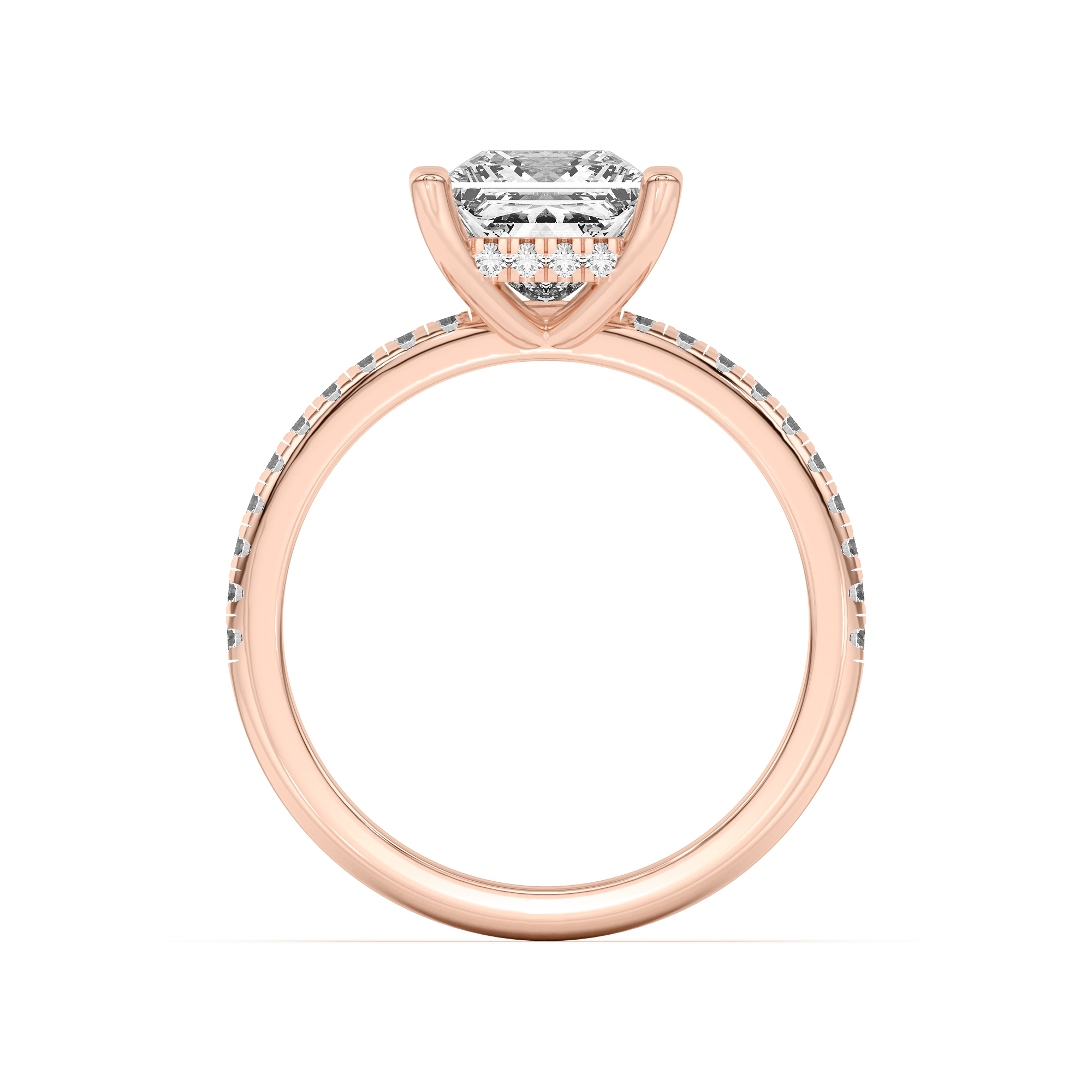 Marie Classic Hidden Halo Pavé Engagement Ring