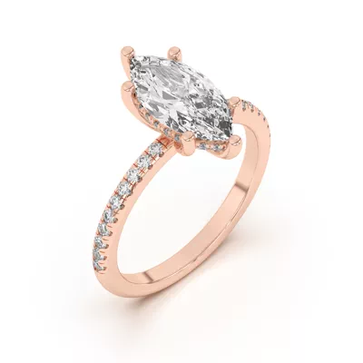 Marie Classic Hidden Halo Pavé Engagement Ring